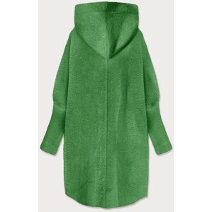 Zelený dlhý vlnený prehoz cez oblečenie typu alpaka s kapucňou (908) odcienie zieleni ONE SIZE