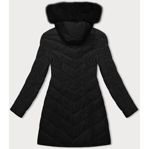 Čierna dámska prešívaná zimná bunda s kapucňou LHD (2M-057) odcienie czerni S (36)