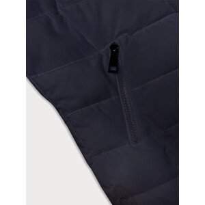 Tmavomodrá prešívaná dámska zimná bunda s kapucňou LHD (2M-057) odcienie niebieskiego S (36)