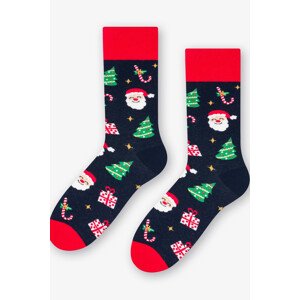 Dámske vzorované vianočné ponožky 078 ČERNÁ/JELENÍ 35-37