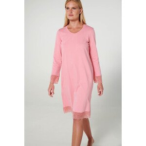Vamp - Nočná košeľa s čipkou 19907 - Vamp pink blush L