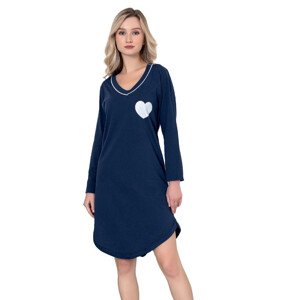 Dámska nočná košeľa CHR-K 3025 tm. modrá so srdiečkom - Christina Secret XXL
