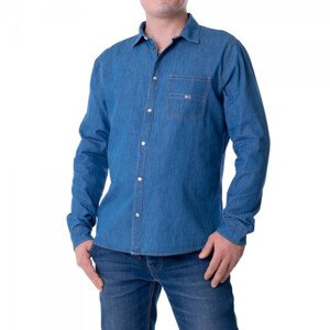 Tommy Jeans Tjm Bavlnená džínsová košeľa Mid Indigo M DM0DM08399-447 muži L