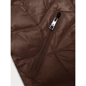Prešívaná dámska bunda vo ťavej farbe s kapucňou Glakate pre prechodné obdobie (LU-2202) Béžová XXL (44)