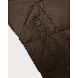 Dámska zimná bunda vo ťavej farbe s kapucňou (H-898-89) odcienie brązu S (36)