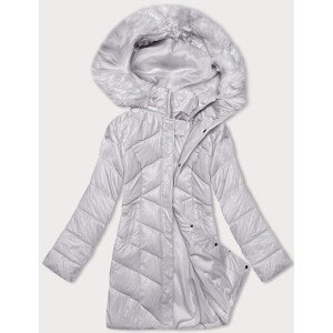 Dámska zimná bunda vo vresovej farbe s kapucňou (H-898-103) odcienie fioletu XL (42)