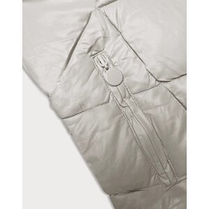 Dámska zimná bunda v ecru farbe s kapucňou (H-898-11) odcienie bieli S (36)