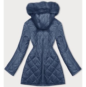 Svetlomodrá obojstranná dámska bunda prešívaná-kožušinka (H-897-100) odcienie niebieskiego S (36)
