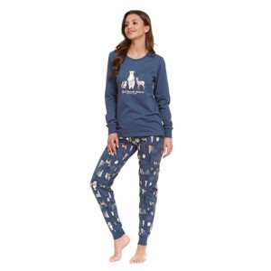Dámske pyžamo Best Friends s lesnými zvieratkami modré modrá XL
