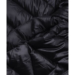 Prešívaný kabát v baklažánovej farbe s kapucňou (AG1-J9069) odcienie fioletu XXL (44)