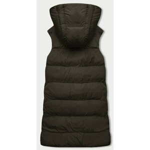 Kaki-čierna obojstranná oversize vesta s kapucňou (V724) odcienie zieleni XXL (44)
