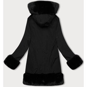 Čierna dámska bunda s kožušinovou podšívkou J Style (11Z8089) odcienie czerni S (36)