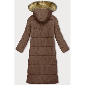 Dlhá zimná bunda vo ťavej farbe s kapucňou (V726) Béžová M (38)