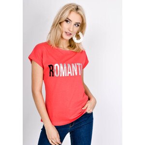 Dámske tričko s nápisom "Romantic" - červená S