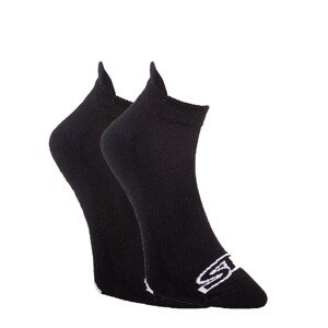 Styx nízke čierne ponožky s bielym logom S