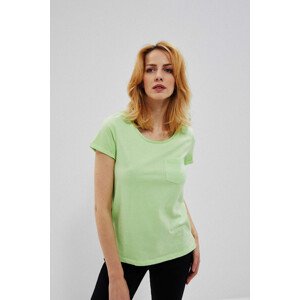 Jednoduché tričko s vreckom - zelené XXL