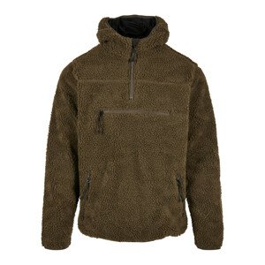 Teddyfleece Worker Pullover Jacket olivová 3XL