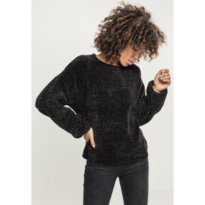 Dámsky oversize žinilkový sveter čierny XL
