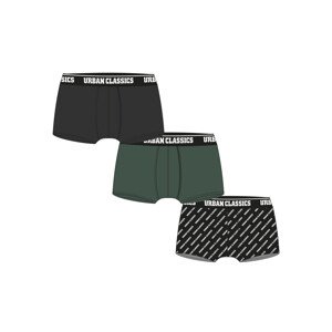 Boxerky 3-balenie tmavo zelené+čierne+značkové aop XL