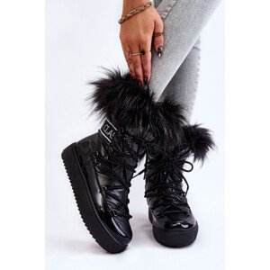 Dámske šnurovacie snehové topánky Black Santero 36