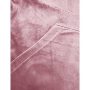Svetloružová dámska velúrová súprava s mikinou na zips (8C1176-38) Růžová S (36)