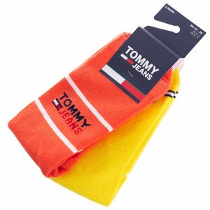 Ponožky Tommy Hilfiger Jeans 2Pack 701218704006 Coral/Yellow 43-46