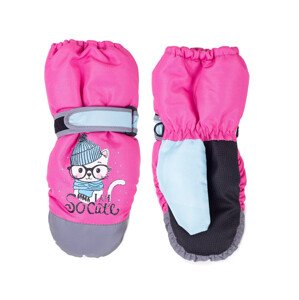 Yoclub Detské zimné lyžiarske rukavice REN-0310G-A110 Pink 12
