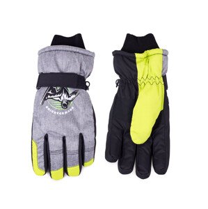Yoclub Detské zimné lyžiarske rukavice REN-0303C-A150 Grey 14