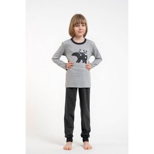 Chlapčenské pyžamo Moret sivé s medveďom šedá 134/140