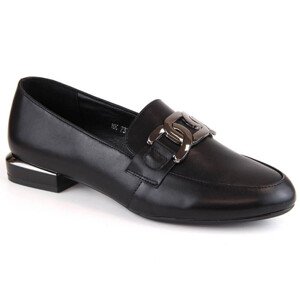 Sergio Leone W SK422C čierne ploché topánky s retiazkou na podpätku 37