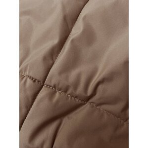 Tmavo béžová dámska bunda pre prechodné obdobie (5M3175-84) Béžová S (36)