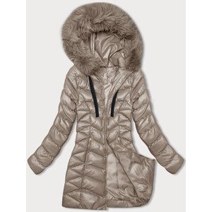 Béžová dámska zimná bunda (5M3139-62) Béžová L (40)