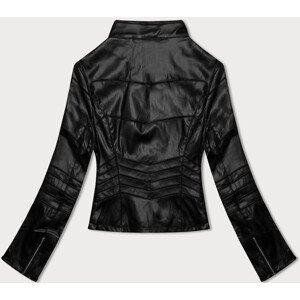 Čierna dámska bunda ramoneska s ažúrovými vsadkami J Style (11Z8103) černá XL (42)
