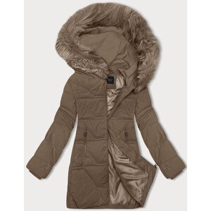 Béžová dámska zimná bunda J Style s kapucňou (16M9099-62) Béžová XL (42)