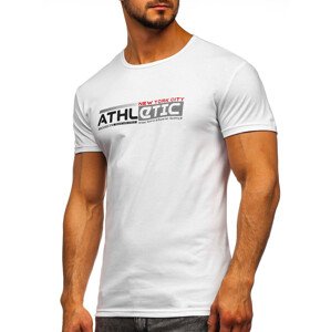 Pánske tričko s potlačou Athletic SS10951 - biela, M