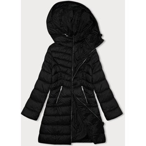 Čierna prešívaná dámska bunda s kapucňou J Style (11Z8083) odcienie czerni S (36)