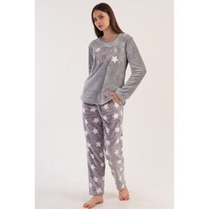 Mäkké pyžamo Star grey s hviezdičkami šedá XL