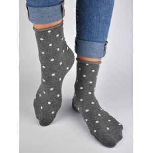 Noviti SB015 Dámske netlakové ponožky Polka dots, Lurex 35-40 tmavě modrá/lurex 35-38
