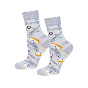 SOXO ponožky v pohári - Sleď v kréme šedá 35-40