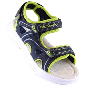 McKeylor Jr JAN229B Sandále na suchý zips tmavo modré a zelené 35