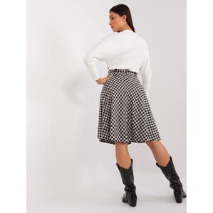 Dámska pletená sukňa LK SD 508387 1.12P Biela s čiernou - FPrice M-38 černo - bílá