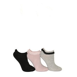 Dámske ponožky s čipkou Milena 941 šedobílý 37-41