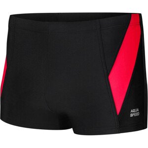 AQUA SPEED Plavecké šortky Logan Black/Red Pattern 16 S