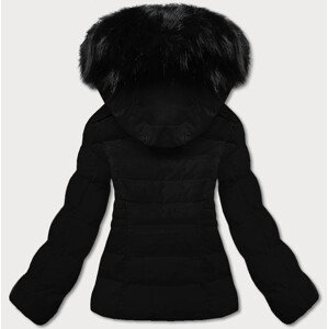 Krátka čierna zimná bunda s kapucňou (16M9055-392) odcienie czerni L (40)