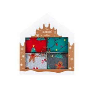 Vianočné ponožky SOXO v krabici / 4-pack 70781A tmavě modrá 35-40