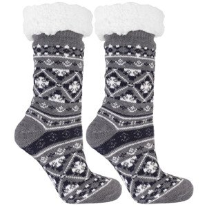 Teplé severské zimné ponožky III šedé protišmykové šedá UNI