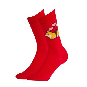 Dámske/pánske ponožky Wola U04.156 Valentínsky vzor 35-46 červená 43-46