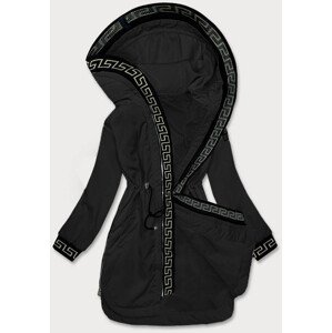 Tenká čierna dámska bunda s ozdobným lemovaním S'West (B8140-1) odcienie czerni 50