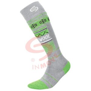 Lyžiarske ponožky SKI D.THERMOWOOL POPELOVĚ ZELENÁ 44-46