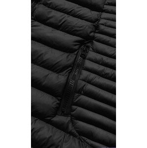 Čierna dámska prešívaná bunda s kapucňou (23032) odcienie czerni S (36)